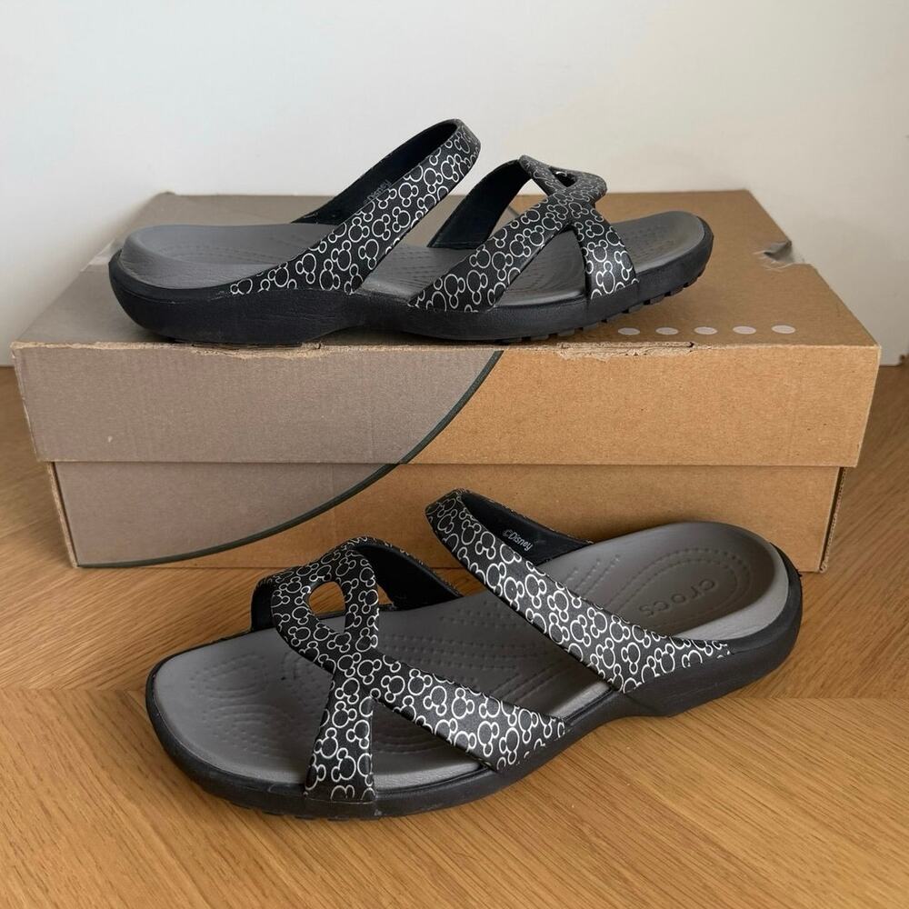 Crocs Meleen Twist ‘Mickey Mouse’ Women Slip On Sandals- SZ 7 - Picture 3 of 9